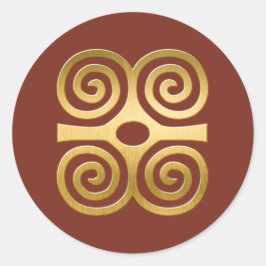 Redondo Símbolo Adinkra Africano (Força) Adesivo
