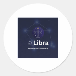 Redondo Símbolo Libra Zodíaco Adesivo