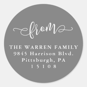 Redondo Simples a partir do adesivo de endereço para devo