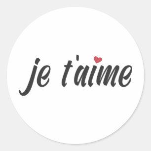 Redondo Simples Je T'aime Eu Te Amo Namorados  Adesivo
