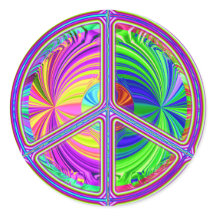 Sinal de Paz (trippy-hippie) adesivo