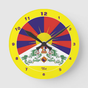 Redondo Sinalizador tibetano e relógio de hora /Leões de