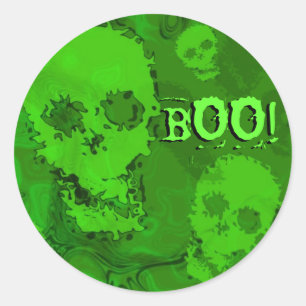 Redondo Skull Specters 'BOO!' adesivo