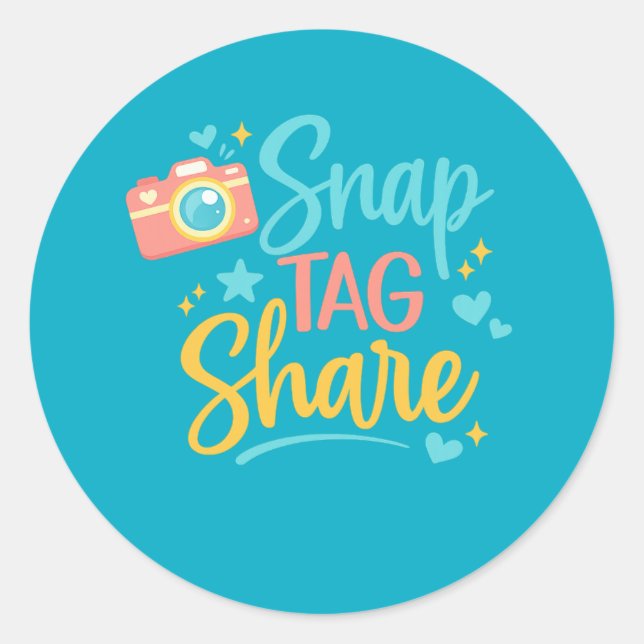 Redondo Snap Tag Share Adesivo  (Frente)