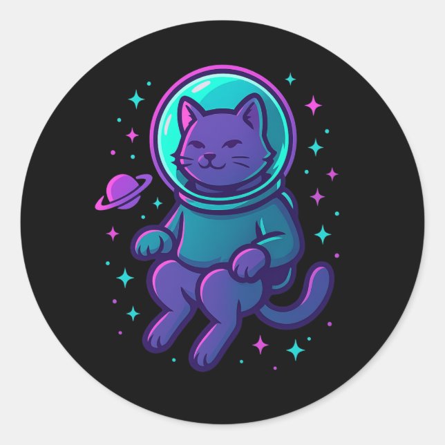 Redondo Space Kitty 2099 – Adesivo de Gato Astronauta (Frente)