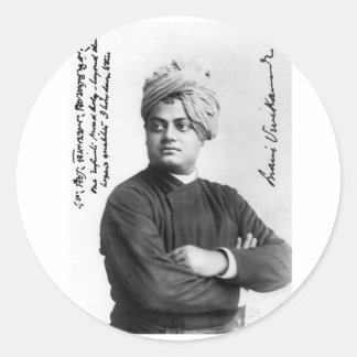 Redondo Swami Vivekananda 1893 adesivo fotográfico