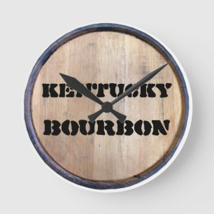 REDONDO TAMPA DE BARRIL DE BOURBON (FALSO) RELÓGIO KENTUCK