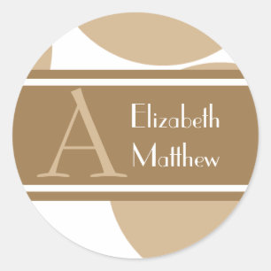 Redondo Tan Personalizar o adesivo de Sobrenome e Nome