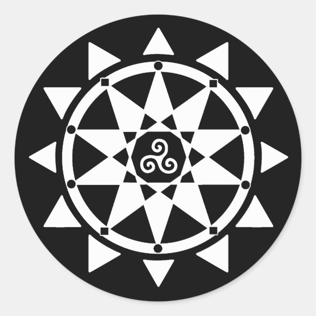 Redondo Templo do adesivo de Witchcraft (Frente)