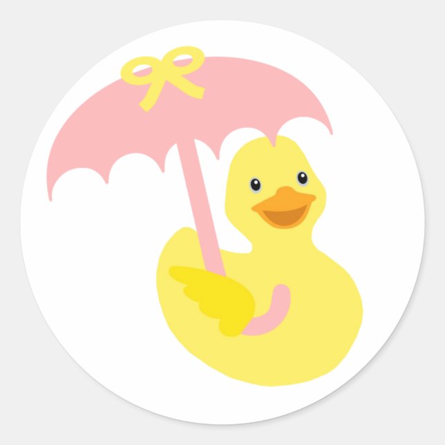 Redondo Tinta Ducky chá de fraldas adesivo e guarda-chuva  (Frente)