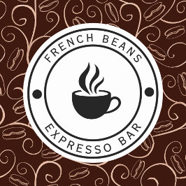 Redondo Tipografia de Adesivo de Logotipo de Café
