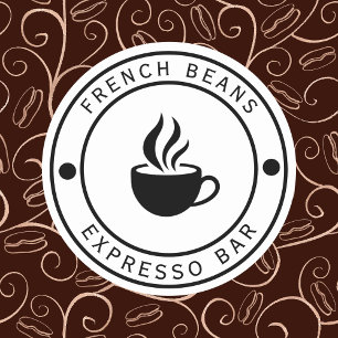 Redondo Tipografia de Adesivo de Logotipo de Café