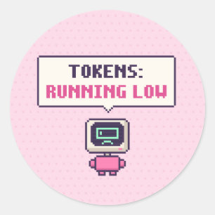 Redondo Tokens: Baixando - Adesivo de Pixel Engraçado de I