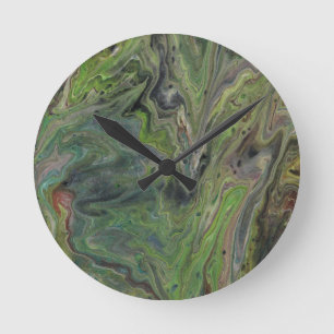 Redondo Trava O Relógio De Abstrato Verde Profundo