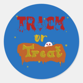 Redondo Trick or Treat Boo Divertido Adesivo de Halloween