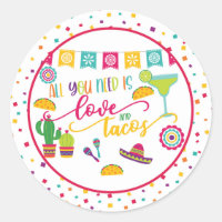 Tudo o que Você Precisa é Amor e Tacos Adesivo Red