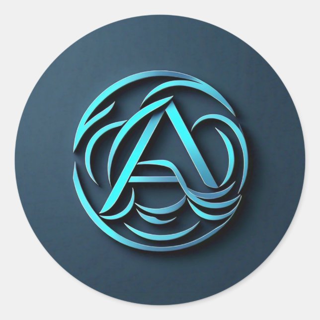 Redondo um adesivo com logótipo (Frente)