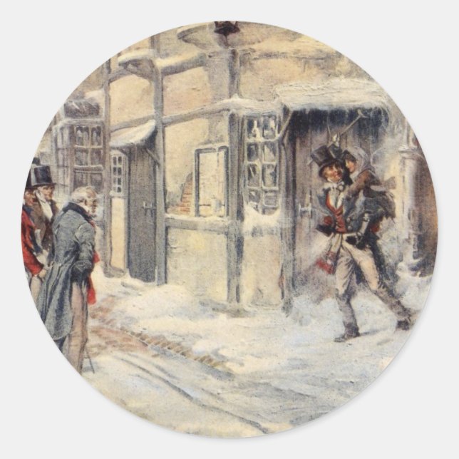 Redondo Um adesivo de carrinho de Natal (Frente)