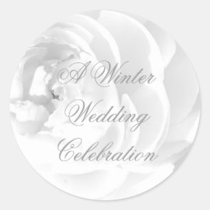 Redondo Um adesivo de celebração de Casamento no inverno