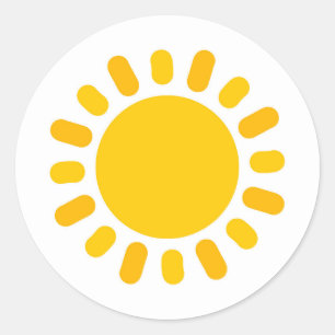 Redondo Um adesivo de design de ilustração do sol bonito.