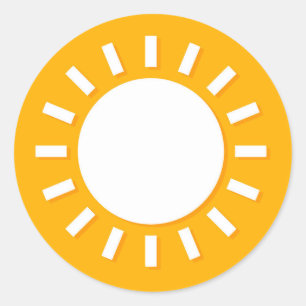 Redondo Um adesivo de design de ilustração do sol bonito. 