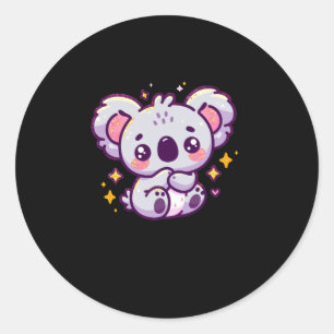 Redondo Um belo adesivo Koala