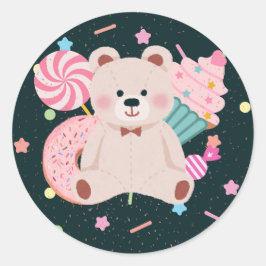 Redondo Um bonitinho adesivo de urso