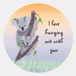 Redondo Um bonito adesivo de ursos Koala australiano