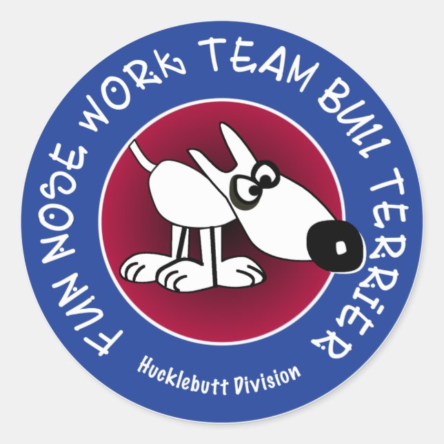 Redondo Um grande adesivo brilhante para a Divisão Huckleb (Frente)