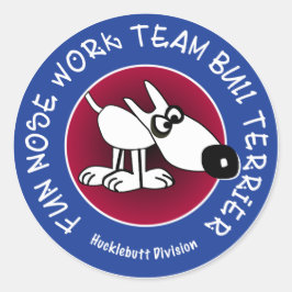 Redondo Um grande adesivo brilhante para a Divisão Huckleb