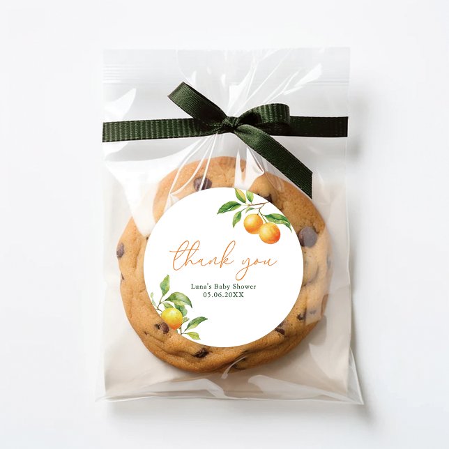 Redondo Um Pequeno Doce a Caminho Adesivo de Favor de Chuv (Criador carregado)