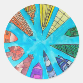 Redondo Uma dica do adesivo Z "Rainbow City"