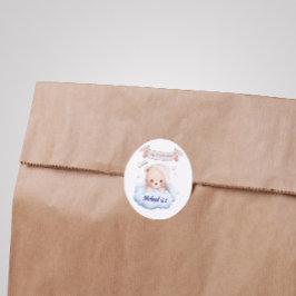 Redondo Ursinho de Pelúcia Personalizado Adesivo de 1º Ani