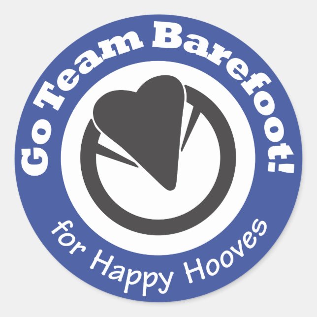 Redondo Vai Equipe Descalço! Adesivo (Frente)
