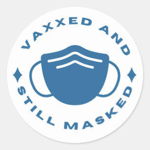 Redondo Vaxxedo e adesivo mascarado