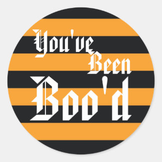 Redondo "Você foi Boo'd" adesivo de Halloween