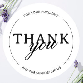 Redondo White Obrigado Pequena empresa - Adesivo Minimalis