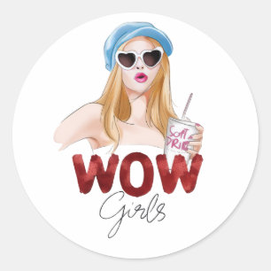Redondo WOW Adesivo Estético para Meninas Moda Brilhante