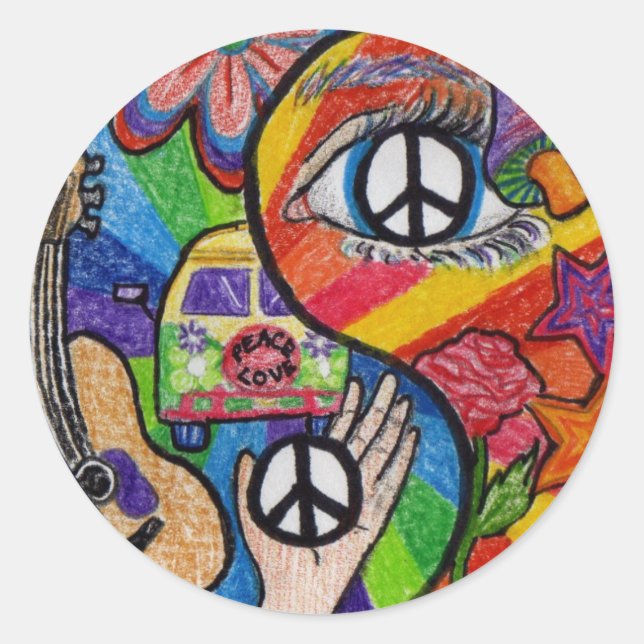 Redondo Yin Yang adesivo (Frente)