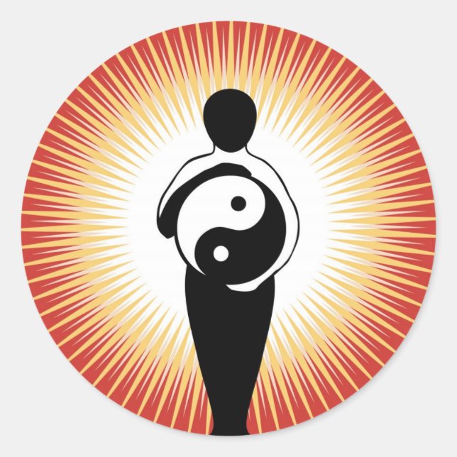 Redondo Yin Yang Figura adesivo (Frente)