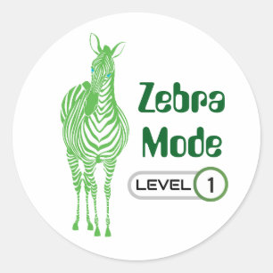Redondo Zebra Mode nível 1, adesivo personalizável
