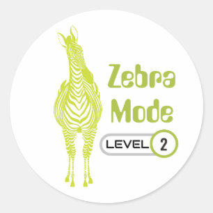 Redondo Zebra Mode nível 2, adesivo personalizável