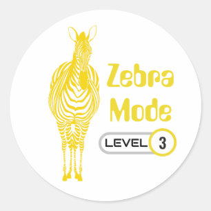 Redondo Zebra Mode nível 3, adesivo personalizável