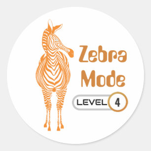 Redondo Zebra Mode nível 4, adesivo personalizável