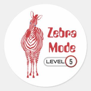 Redondo Zebra Mode nível 5, adesivo personalizável