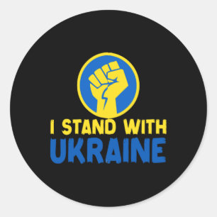 Redondo Zelenskyy Eu Apoio a Ucrânia Adesivo Uni 
