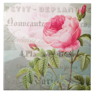 Redouta Rosa de Azulejo cerâmico francês