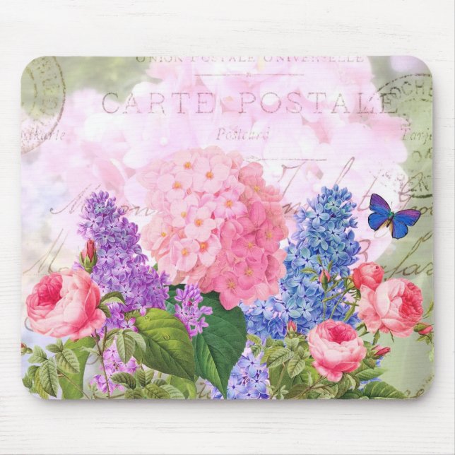 Reduza o Mousepad de Colagem da Flor (Frente)