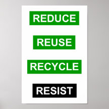 Reduza o poster de resistência do Reciclar de reut