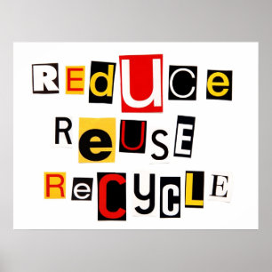 Reduza o poster do reciclar reusar